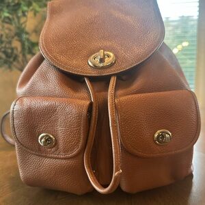 Coach Tan Leather Backpack